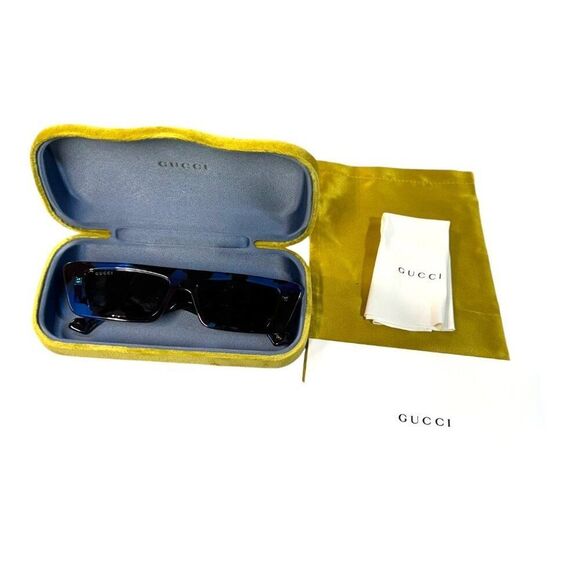 Gucci GG1331S Blue Tortoise Rectangle Sunglasses 54-16-145 Velvet Case Dust Bag
